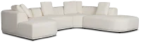 Catalina White Fabric Medium Left Chaise Sectional