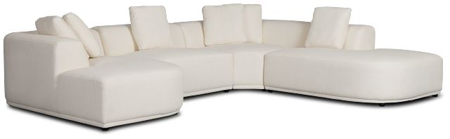 Catalina White Fabric Medium Left Chaise Sectional