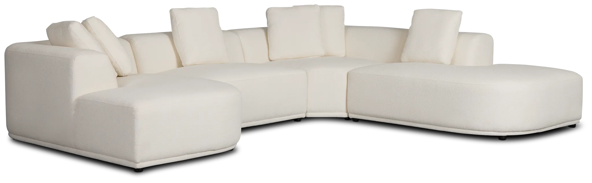 Catalina White Fabric Medium Left Chaise Sectional