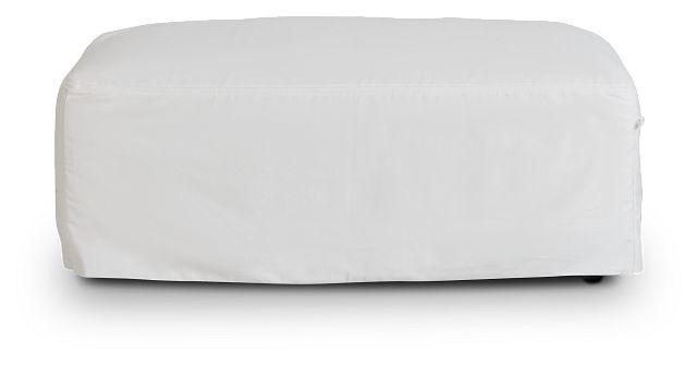 Delilah White Fabric Ottoman