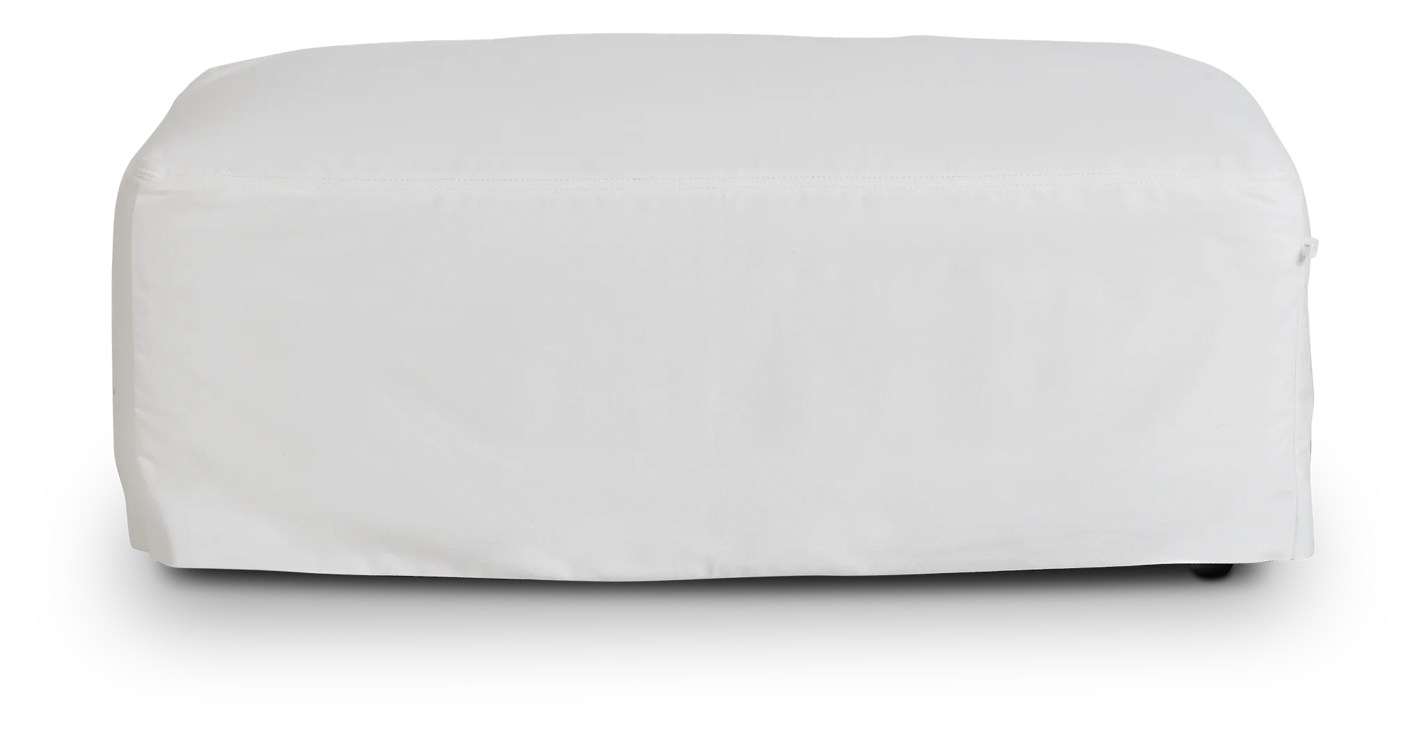 Delilah White Fabric Ottoman
