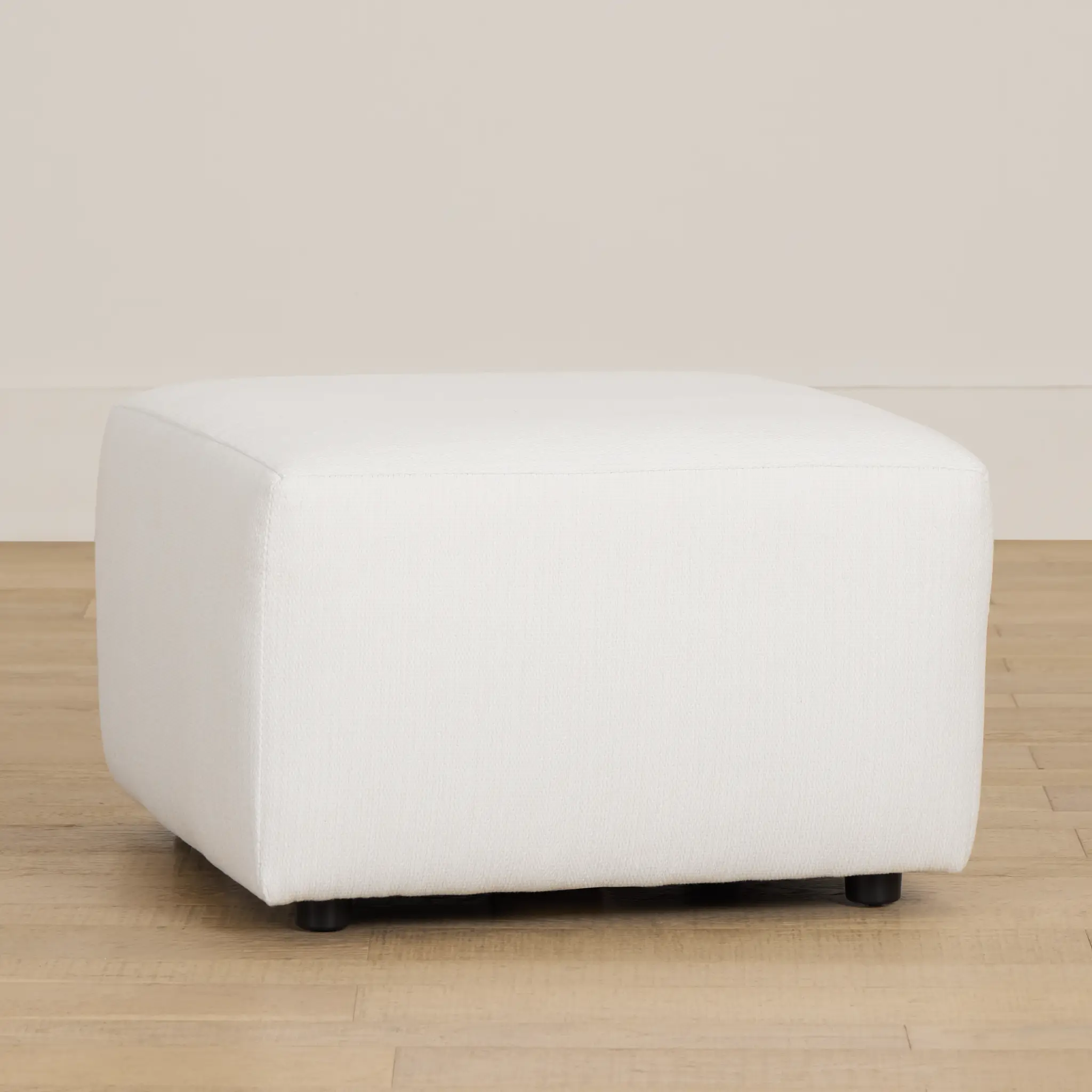 Rhodes White Fabric Ottoman Rhodes White Fabric Ottoman