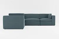 Destin Elevation Dark Blue Fabric 5-piece Modular Sectional