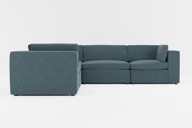 Destin Elevation Dark Blue Fabric 5-piece Modular Sectional