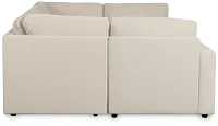 Addie Beige Fabric 6-piece Pit Storage Sectional
