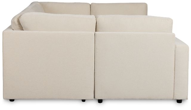 Addie Beige Fabric 6-piece Pit Storage Sectional