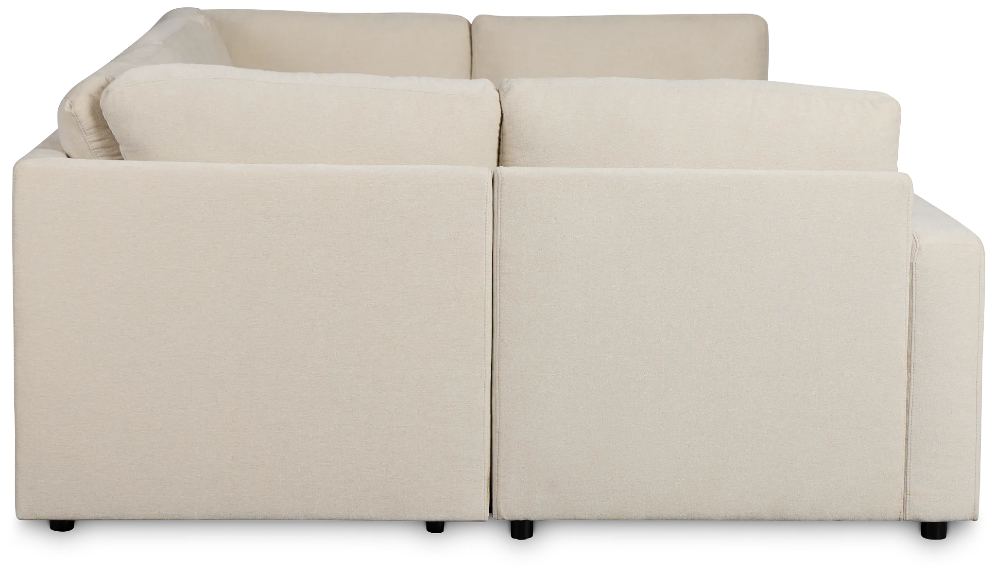 Addie Beige Fabric 6-piece Pit Storage Sectional