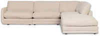 Jules Ivory Velvet 5-piece Right Facing Bumper Sectional