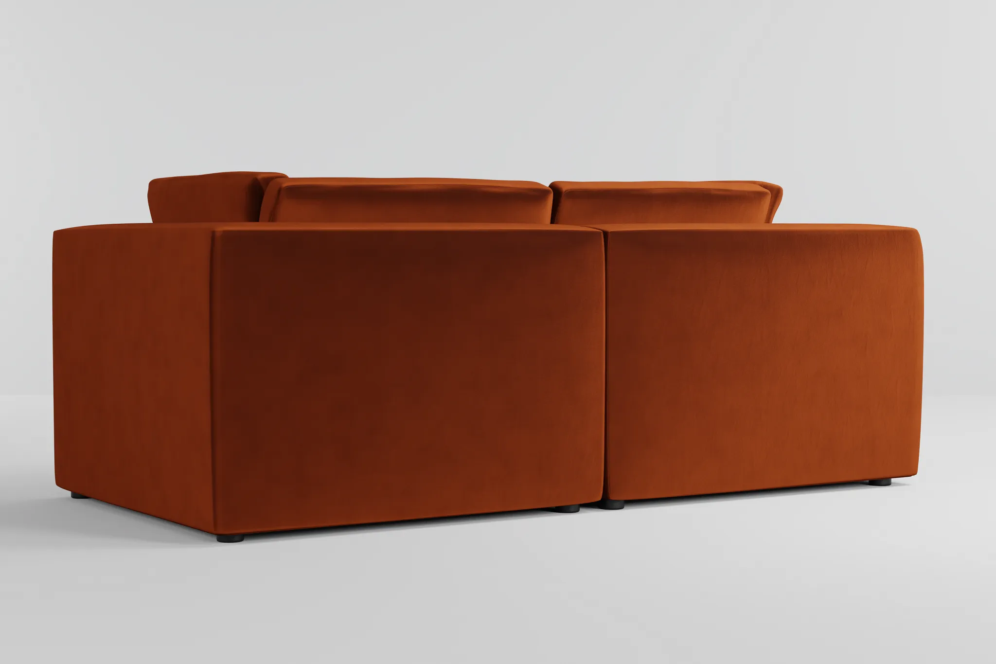 Destin Joya Orange Velvet 2-piece Modular Sofa