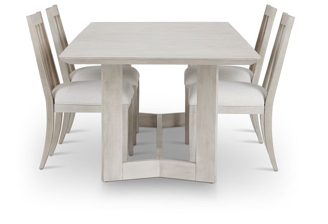 Marseilles Light Tone Rect Table & 4 Slat Chairs