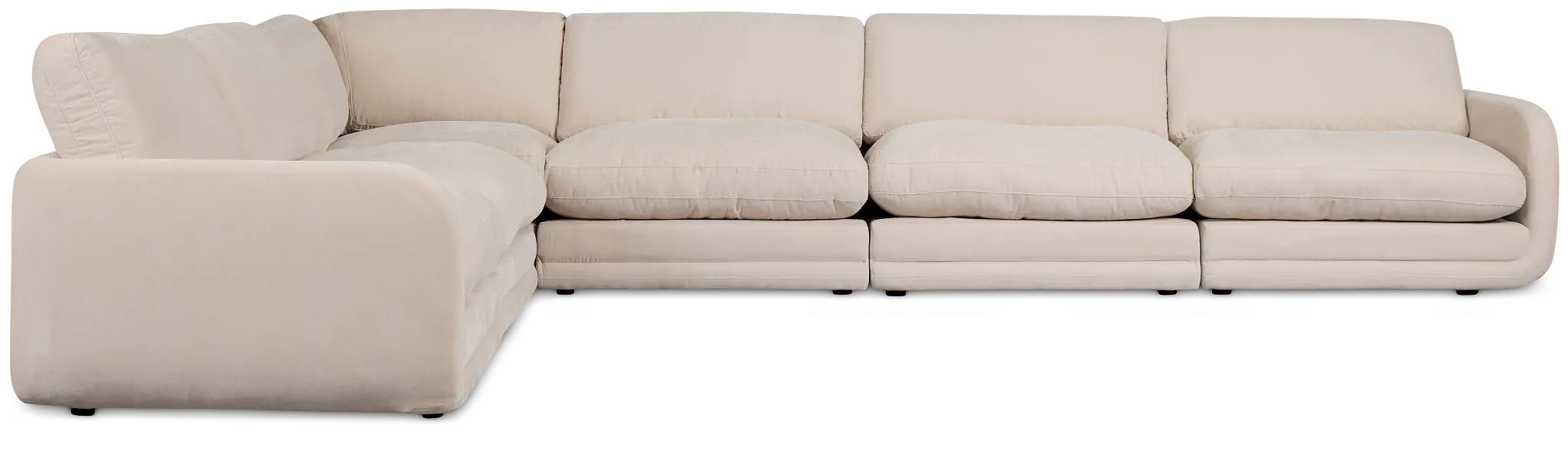 Jules Ivory Velvet 6-piece Modular Sectional