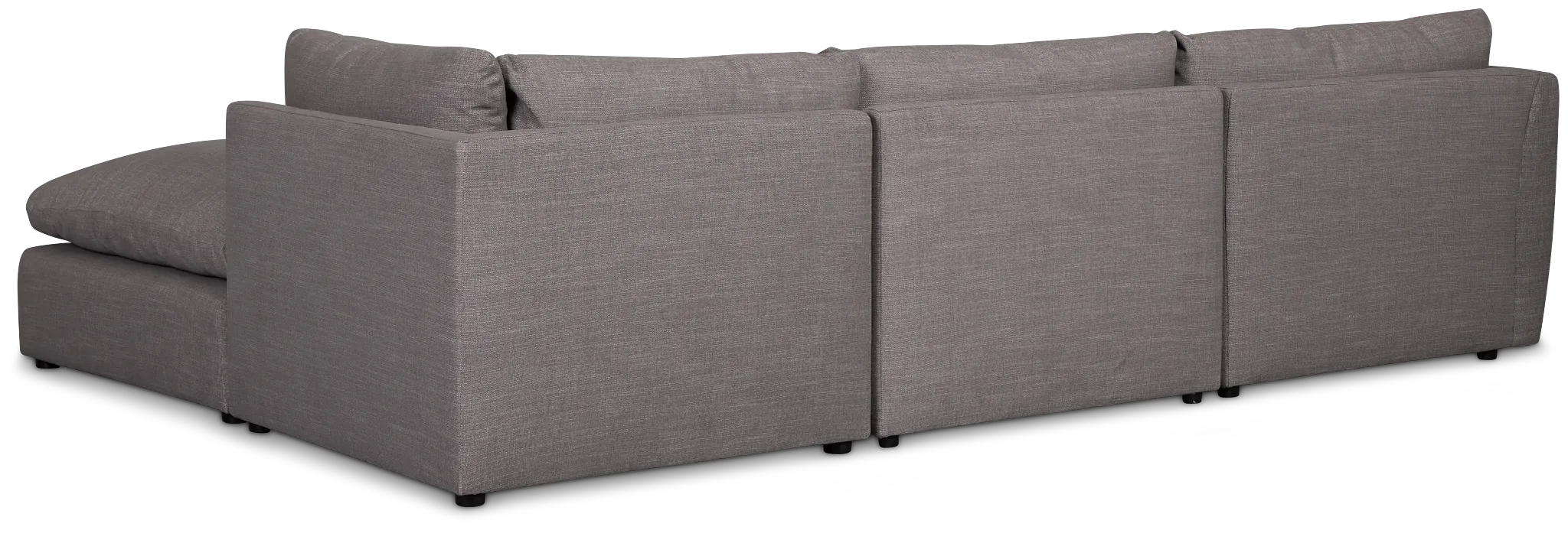 Serena Gray Fabric 4-piece Right Facing Bumper Sectional