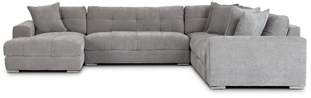 Brielle Light Gray Fabric Medium Left Chaise Sectional (3)