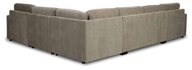 Addie Gray Fabric Medium Left Chaise Storage Sleeper Sectional