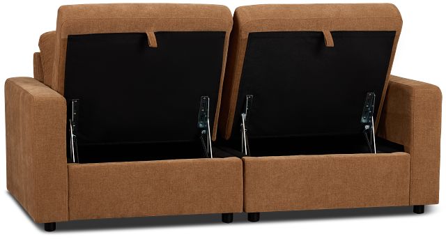Addie Brown Fabric 2-piece Modular Storage Sofa