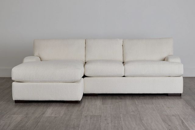 Alpha White Fabric Left Chaise Sectional (0)