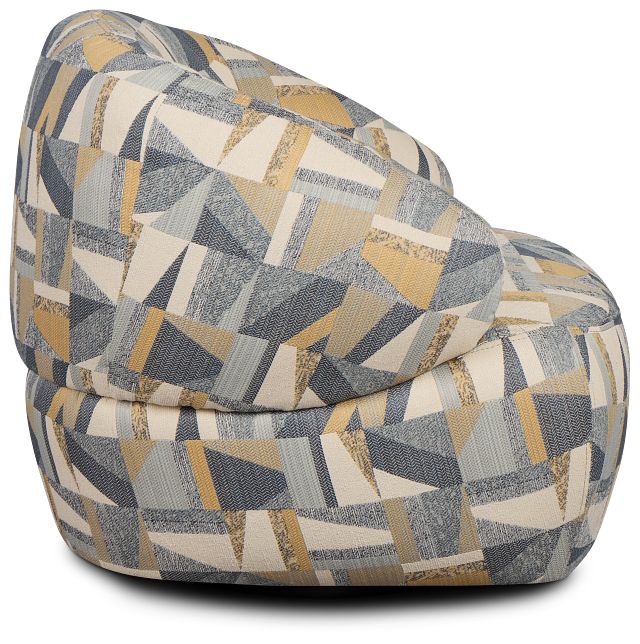 Cory Multicolored Fabric Swivel Accent Chair