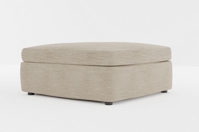 Destin Victory Taupe Fabric Cocktail Ottoman