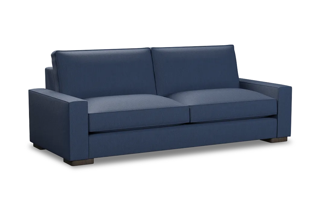 Edgewater Revenue Dark Blue 96" Sofa W/ 2 Cushions