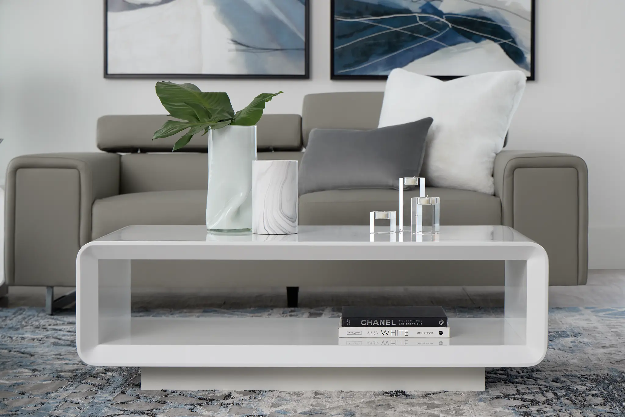 Zayden White Rectangular Coffee Table Zayden White Rectangular Coffee Table