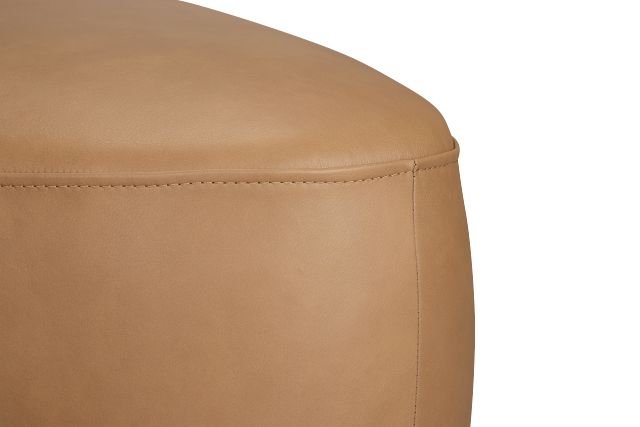 Jovi Brown Leather Large Accent Ottoman