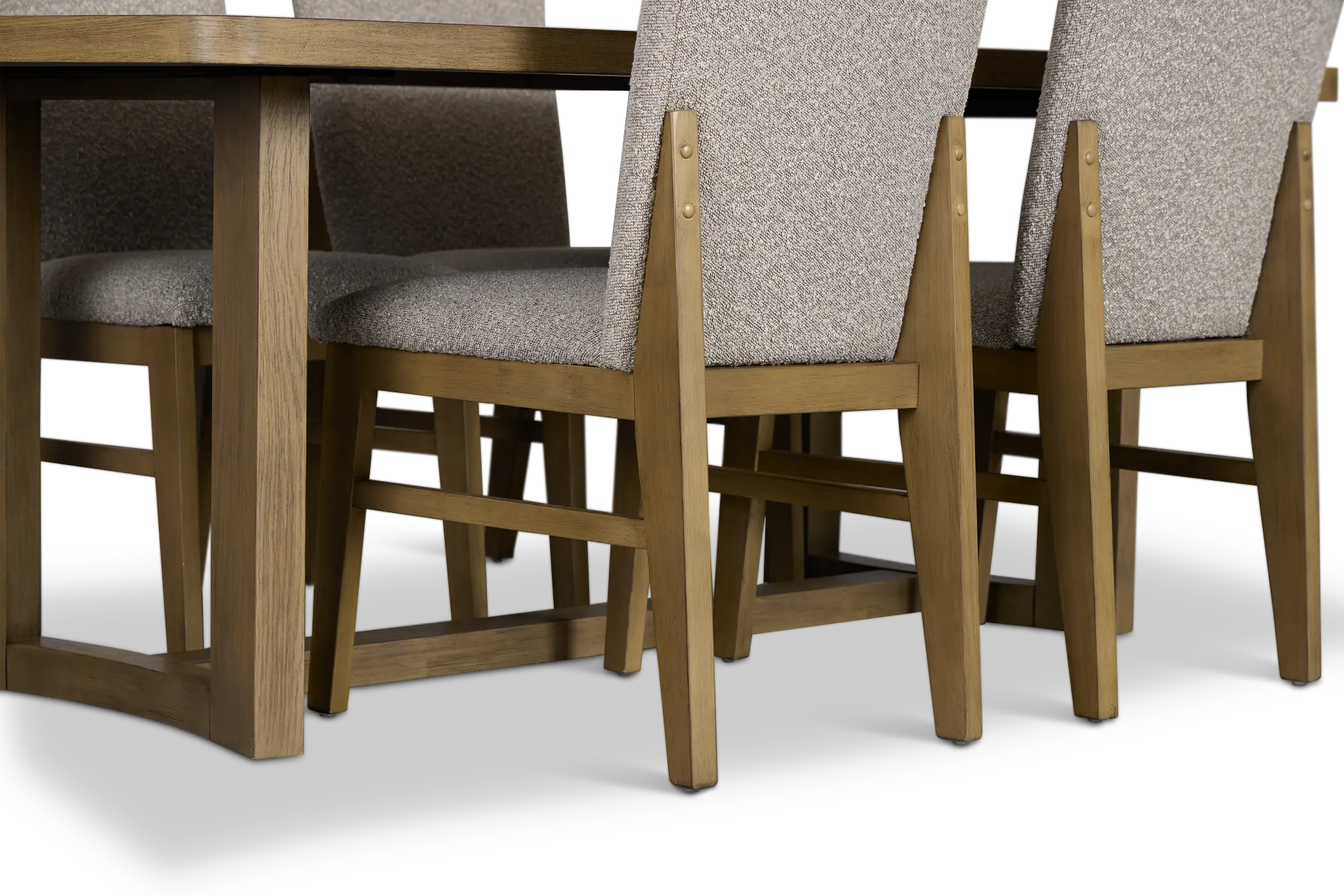 Modesto Light Tone Rectangular Table & 4 Upholstered Chairs Modesto Light Tone Rectangular Table & 4 Upholstered Chairs