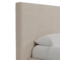 Grayton Linen Beige 54" Upholstered Platform Bed
