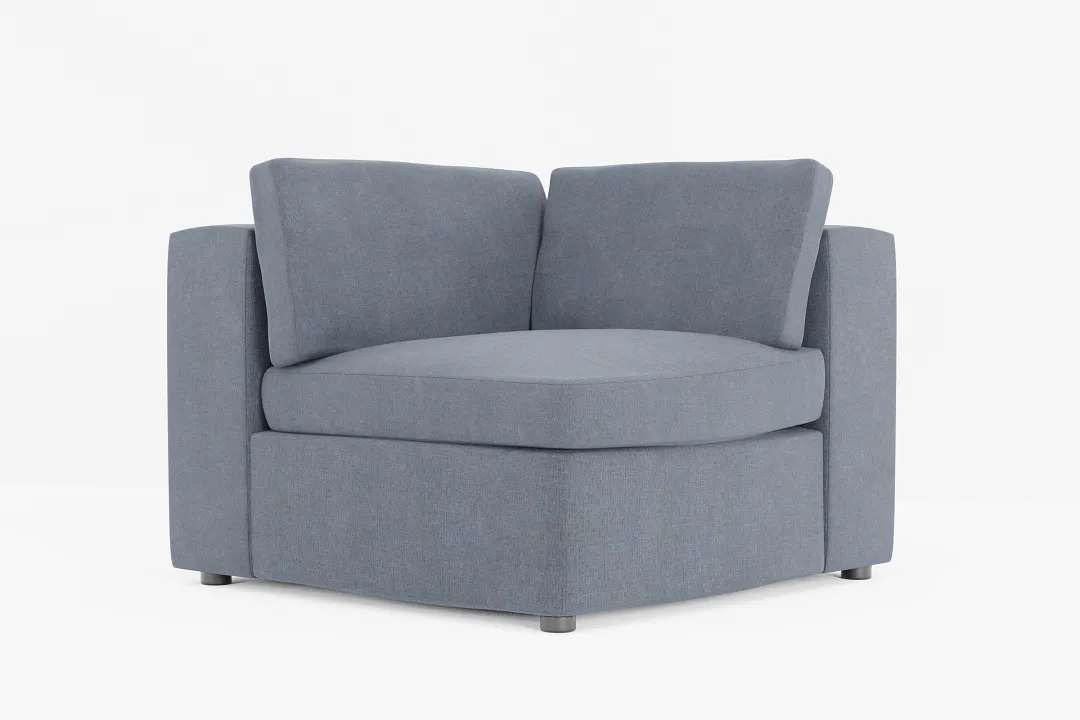 Destin Victory Dark Blue Fabric Corner Chair