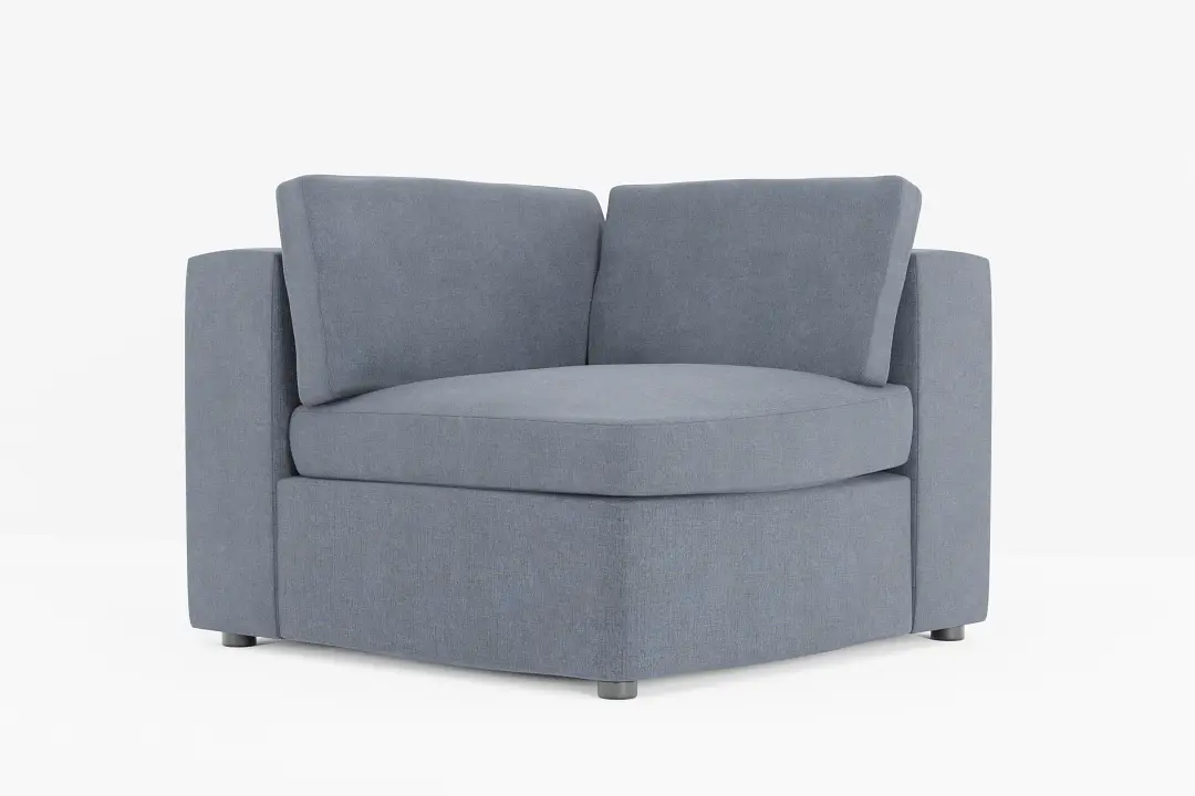 Destin Victory Dark Blue Fabric Corner Chair Destin Victory Dark Blue Fabric Corner Chair