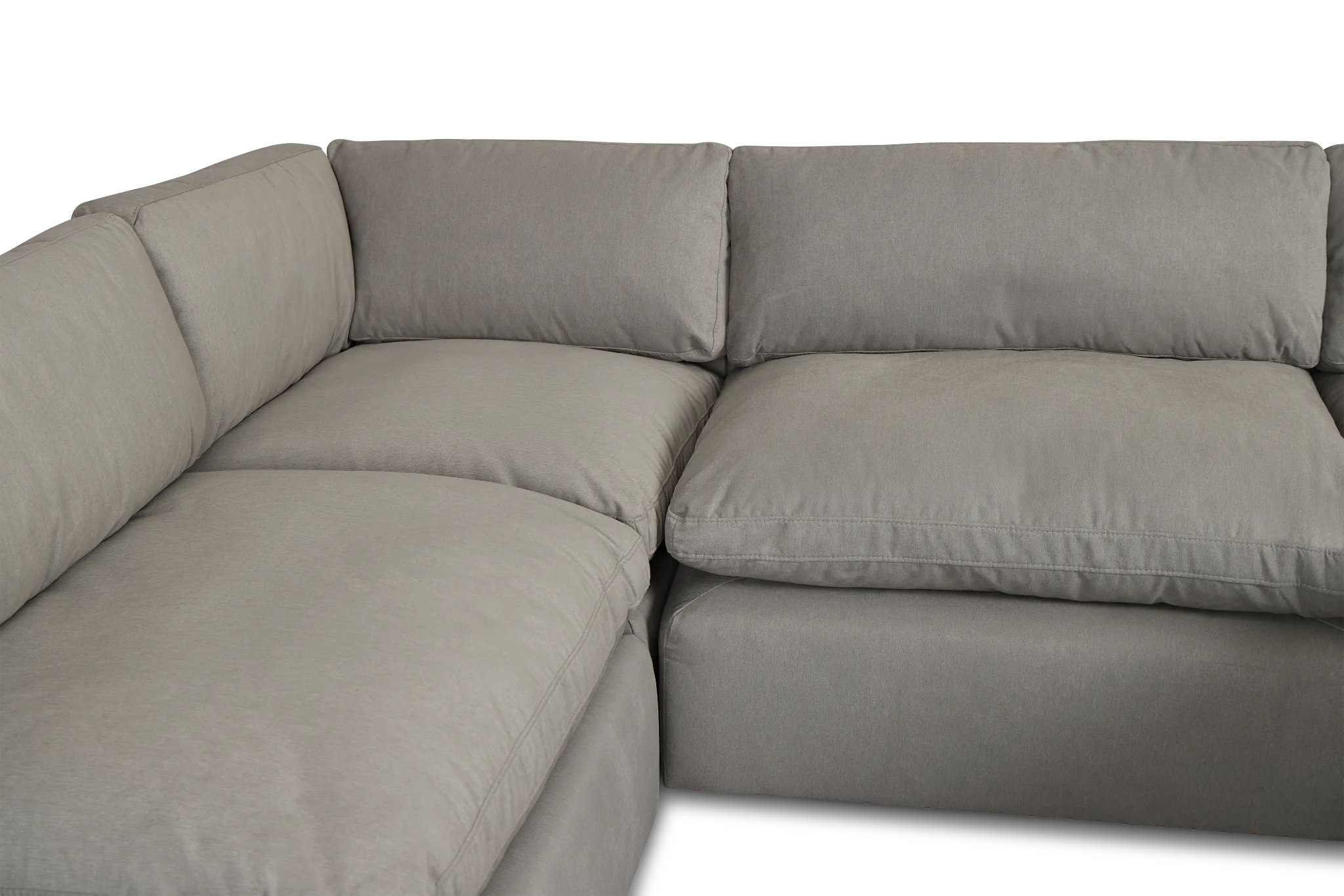 Grant Light Gray Fabric 4-piece Modular Sectional