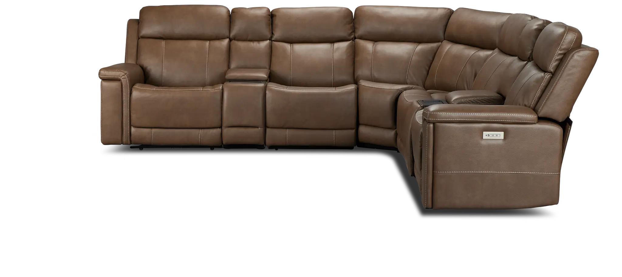 Jayden Brown Micro Large Dual Power Reclining Two-arm Sectional Jayden Brown Micro Large Dual Power Reclining Two-arm Sectional