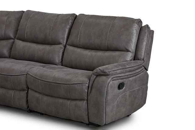 Dober Dark Gray Micro Small Two-arm Manually Reclining Sectional