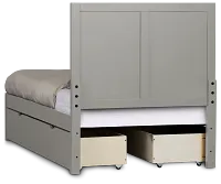 Charleston Gray Panel Bed With 4 Storage Drawers