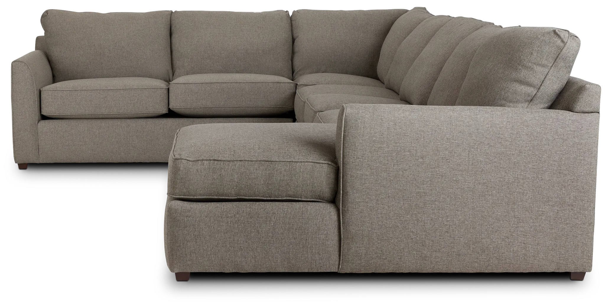Asheville Brown Fabric Large Right Chaise Sectional