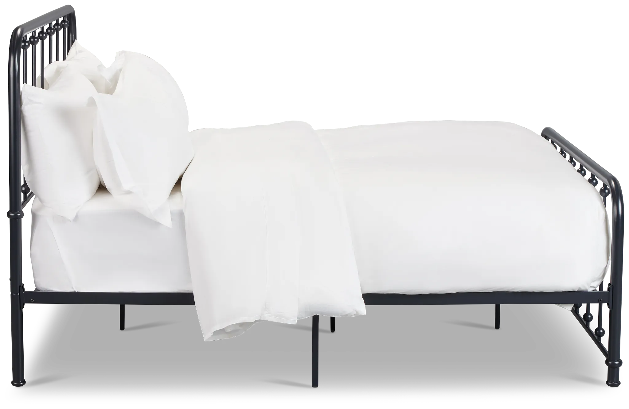 Rory Black Metal Panel Bed