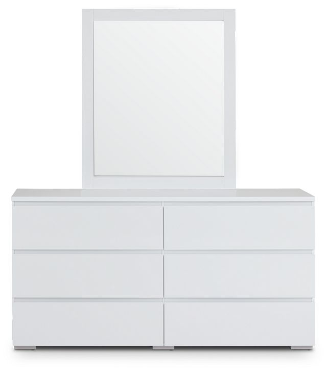 Mirabella White Dresser & Mirror (1)