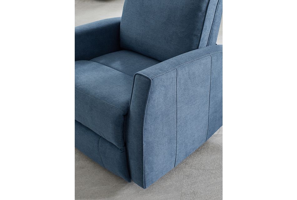 Chris Blue Fabric Power Recliner