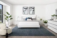 Doral White Panel Bed With Lights