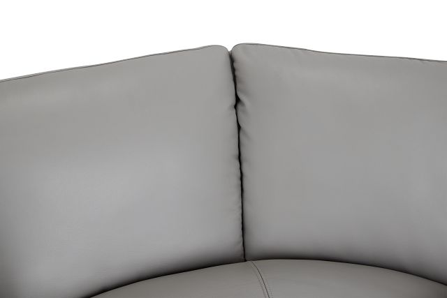 Amari Gray Leather Small Two-arm Sectional