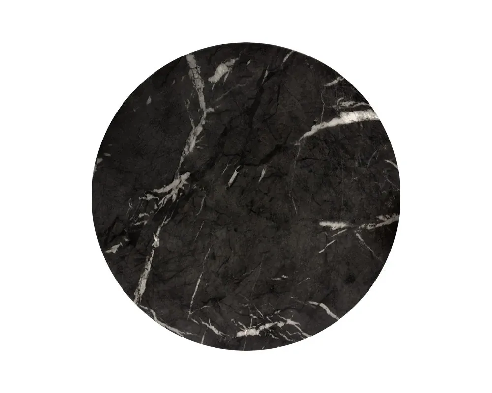 Briar Black Marble Round End Table