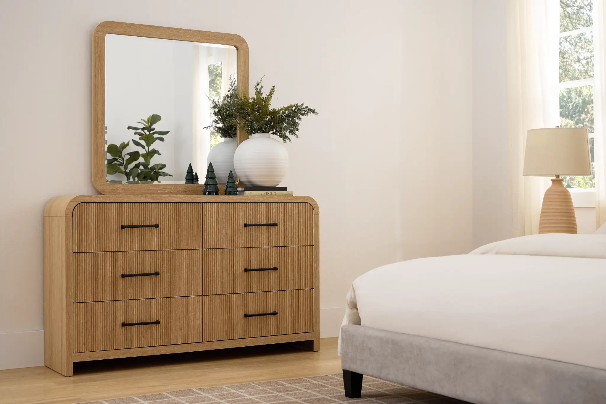 Bedroom Essentials: Lyndie Light Tone Dresser & Mirror