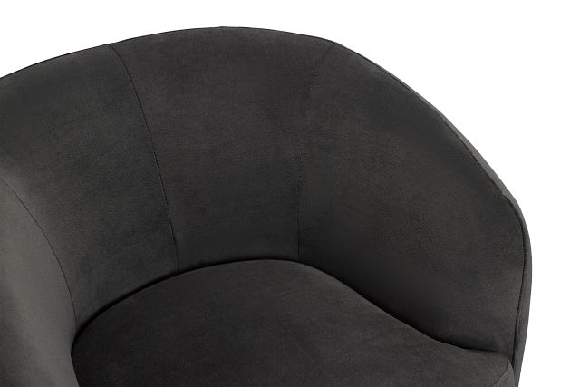 Hazel Dark Gray Velvet Swivel Accent Chair