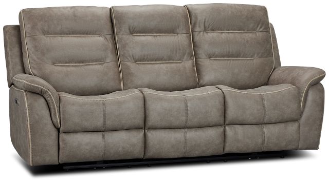 Grayson2 Gray Micro Power Reclining Sofa