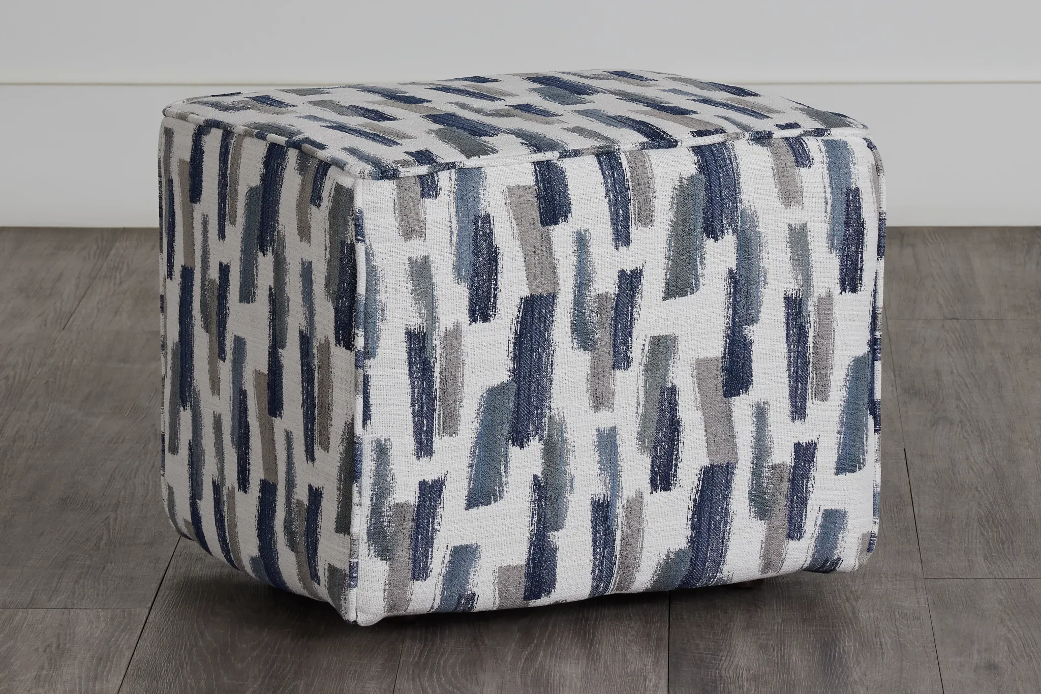 Staccato Navy Fabric Accent Pouf
