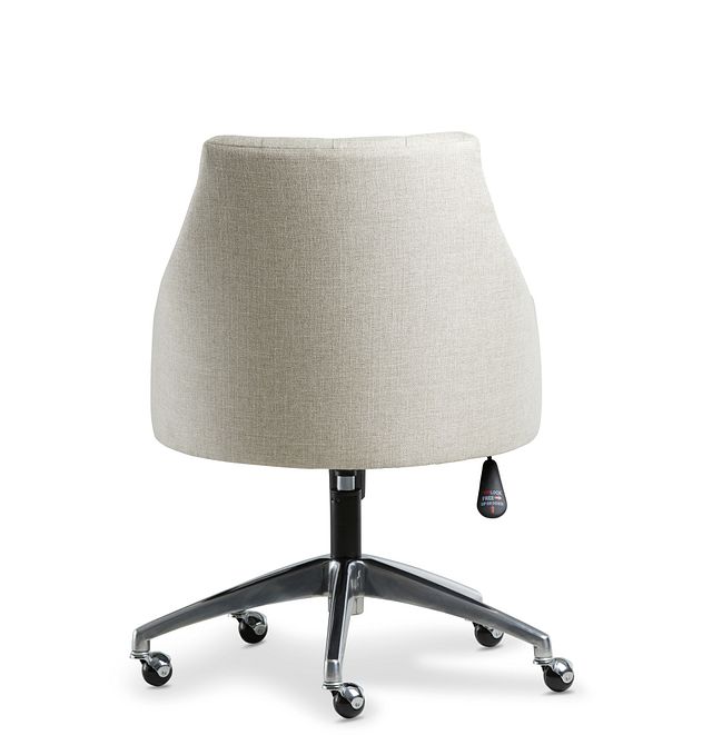 Newport Beige Metal Upholstered Desk Chair (3)