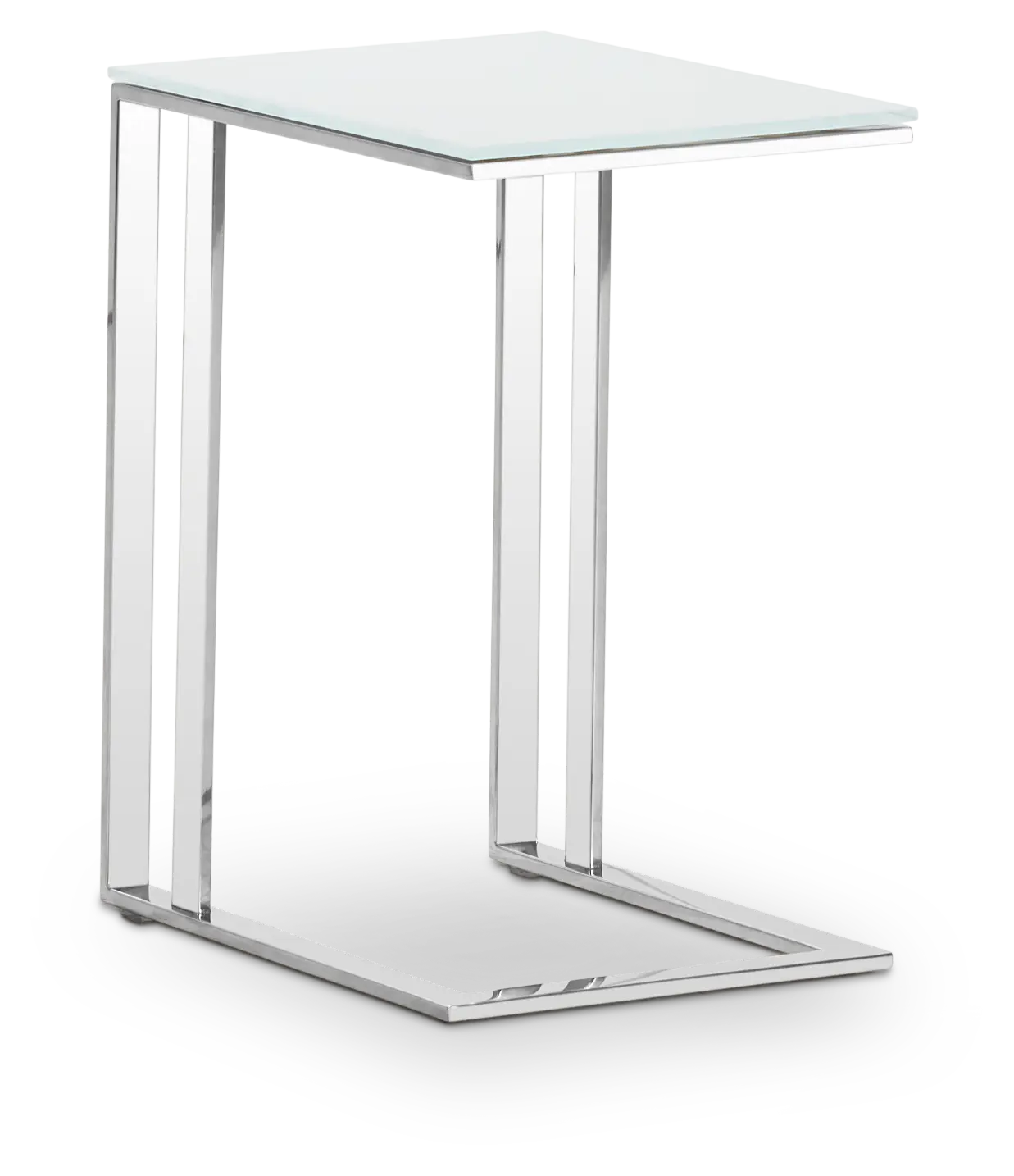 Arco White Glass Chairside Table Arco White Glass Chairside Table