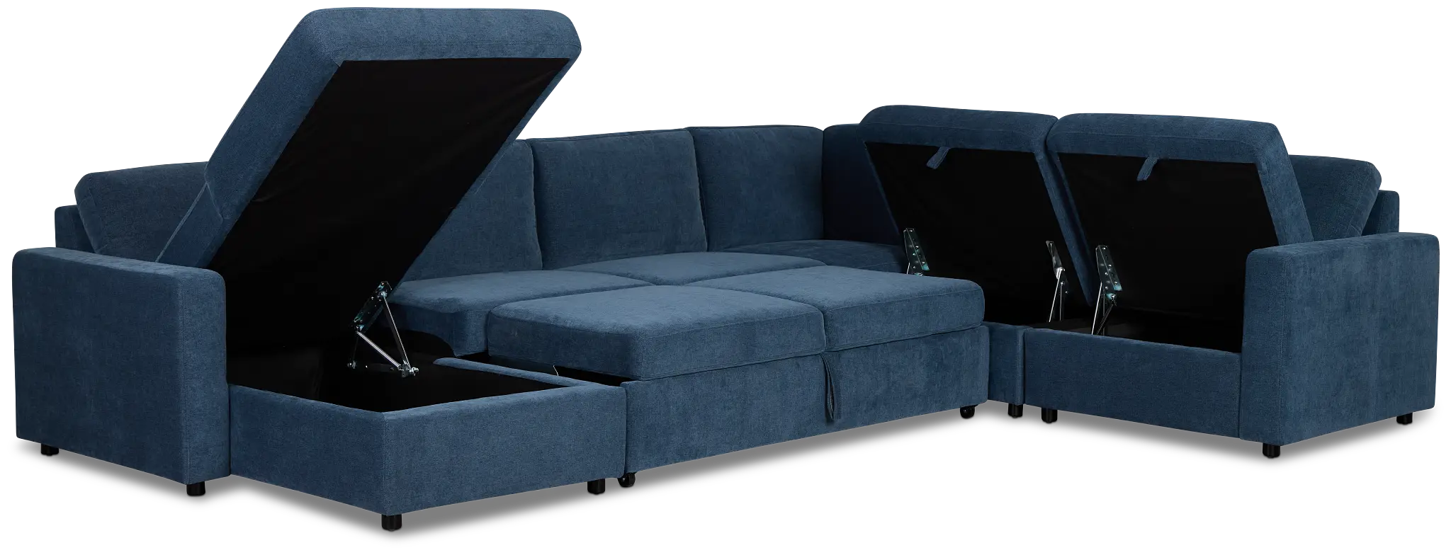 Addie Blue Fabric Medium Left Chaise Storage Sleeper Sectional Addie Blue Fabric Medium Left Chaise Storage Sleeper Sectional