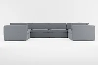 Destin Elevation Gray Fabric 8-piece Modular Sectional