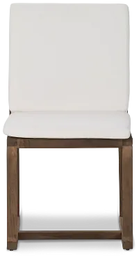 Linear Teak White Side Chair