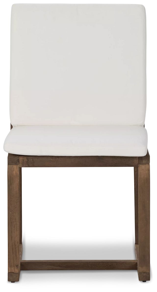 Linear Teak White Side Chair